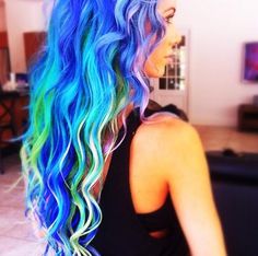 Mermaid hair/// btw im posting these cause im trying to find out what to do with my hair over summer 2014 Hair Color Unique, Pretty Hair Color, Funky Hairstyles, Scene Hair, Pony Hair, Long Hairstyles, Mermaid Hair, Hair Envy, Love Hair