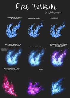 an image of different types of fire in the dark sky with text that reads, how to