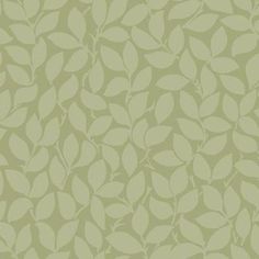 a green wallpaper with leaves on it