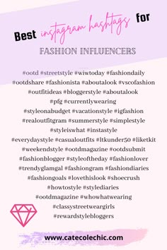 the best instagram hashs for fashion influencers