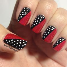 Elegant Touch Nails, Red Nail Art Designs, Polka Dot Nail Art, Pastel Nails Designs, Nails Inspired, Manicure Nail Designs, Gel Nail Art Designs, Dot Nail Art, Spring Nail Designs