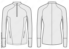 the front and back view of a men's jacket with zippers on it