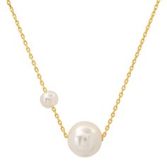 Add a touch of timeless elegance to your style with our Double Pearl Drop Necklace. Featuring two classic glass pearls in a harmonious pairing, this necklace exudes sophistication and simplicity. The perfect complement to any outfit, from casual to formal, these pearls will shine with understated grace. Material: Brass, Glass Pearl Dimensions: Length: 16" + 2" extender = 18" Pendant: Large pearl 10mm, small pearl 5mm SKU: TN-5205 Tai Jewelry, Pearl Drop Necklace, Double Glass, Brass Glass, Drop Necklace, Pearl Drop, Timeless Elegance, Pearl Necklace, Brass