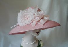 Couture Ladies Pink Kentucky Derby Straw Hat Formal Hat | Etsy Elegant Pink Adjustable Fedora, Elegant Adjustable Pink Fedora, Classic Pink Hat With Curved Brim, Classic Pink Wide Brim Hat, Chic Pink Fedora With Short Brim, Elegant Pink Wide Brim Fedora, Chic Pink Sun Hat With Flat Brim, Chic Pink Wide Brim Fedora, Pink Fedora With Curved Brim