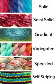 the different colors of yarn that are used in knitting and crochet projects for beginners