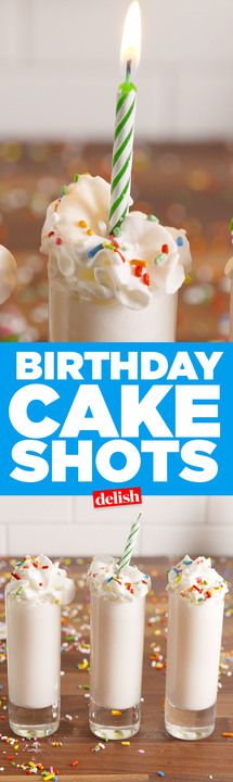 birthday cake shots with candles and sprinkles