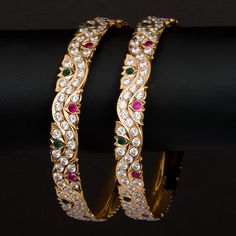 Corals Jewellery, Jaipur Jewelry, Emerald Jewellery, Beautiful Bangles, Jacket Designs, Gold Bangles Indian, Ruby Bangles