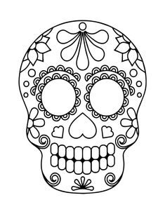 a sugar skull with flowers on it