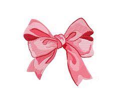 a pink bow is shown on a white background