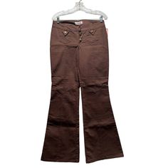 Vtg Y2k Cargo Pants Juniors Flare Bottom Cut Brown Low Rise 30x31.5 Nos Jordache Marked Size 9 With Original Tags Waist 30" Hips 36" Rise 8 1/2" Inseam 31 1/2" Y2k Wide Leg Brown Pants, Y2k Style Brown Wide Leg Pants, Brown Wide Leg Y2k Bottoms, Fitted Cotton Y2k Bottoms, Y2k Style Fitted Cotton Bottoms, Fall Y2k High-waisted Pants, Brown Straight Leg Y2k Bottoms, Brown Y2k Straight Leg Bottoms, Brown Cotton Y2k Style Pants