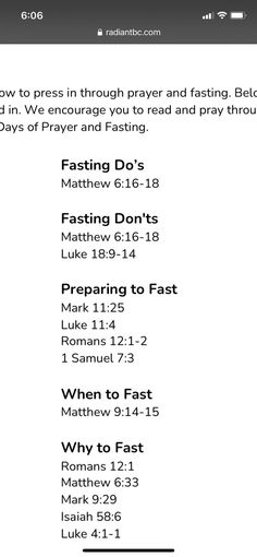 the bible app showing how to pray and fast for jesus's time on his phone