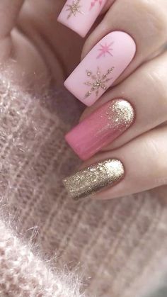 #fyp #nails #winter #winternails #acrylic #acrylicnaildesigns Dark Pink Christmas Nails, Pink Christmas Nails Designs, Pink New Years Nails, Pink Christmas Nail, Pink Christmas Nails, Christmas Nail Ideas, Classy Minimalist, December Nails