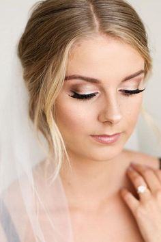 Imagen relacionada Simple Bridal Makeup, Romantic Wedding Makeup, Blonde Hair Makeup