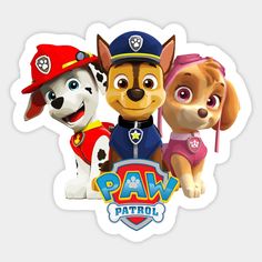 the paw patrol characters are standing next to each other