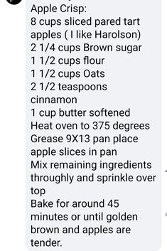 an apple pie is shown with instructions to make it