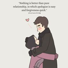 a man holding a woman in his arms with a quote above it that says nothing is better