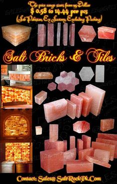 an advertisement for salt bricks and tiles