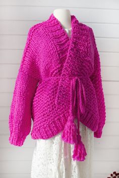 Free Spirit Cardigan PATTERN- Merino No. 5 – Loopy Mango Mango Pink Cardigan, Freemans Cardigan, Cabled Hat Pattern, Loopy Mango, G 5, Circular Needles, Circular Knitting, Cardigan Pattern, Crochet Hook