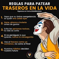 a poster with an image of a person wearing a clown's face and words in spanish