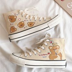 Lovely Bear Canvas Shoes PN4296 ●Size:please see the picture. ●Material:canvas (Please allow 1-3cm differs due to manual measurement.As different computers display colors differently,the color of the actual may vary slightly from the above images.Thanks for your understanding.) ●About Shipping: We attach great importance to the orders of each customer and parcel delivery. 1.Processing time: 2-3 business days. 2.Shipping time: 10-15 business days to US, please allow 3-4 weeks shipping to other country.(Shipping times can be affected by variable customs clearance times or public holidays.) Flat Canvas Shoes With Rubber Sole, Trendy High-top Canvas Sneakers With Flat Heel, Spring Canvas Shoes For School, Trendy Beige Canvas Shoes For Streetwear, Cute Canvas Shoes With Round Toe, White Canvas Shoes With Flat Heel, Beige Casual Canvas Shoes, White Flat Heel Canvas Shoes, Cute Summer Canvas Shoes With Rubber Sole