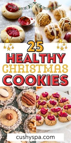 25 healthy christmas cookies with text overlay