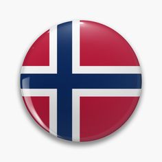 a button with the flag of norway on it's front and back sides,