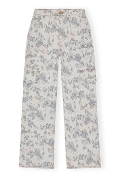 These Floral Printed Angi Jeans Jeans feature a 5-pocket style with a zip and button closure, belt loops, cargo pockets on the lower leg and a GANNI logo at the back pocket. GANNI Floral Printed Angi Jeans in Tofu | Women's Size 28 Floral Jeans, Lower Leg, Tshirt Skirt, Printed Denim, Shirt Skirt, New Arrival Dress, Floral Printed, Cocktail Dress Party, Jean Outfits