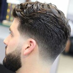 Thick Side Swept Hair with Low Taper Fade Hipster Haircuts, Low Fade Haircut, Beard Fade, Taper Fade Haircut, Tapered Haircut, Mens Hairstyles Thick Hair, Haircut Types, Faded Hair