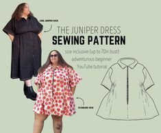 the jumper dress sewing pattern is easy to sew and perfect for plus size women