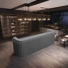 a rendering of a bar in the middle of a room