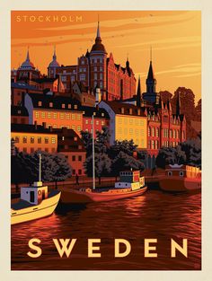 an image of sweden travel poster