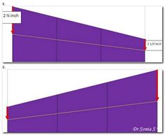 two images showing the height and width of a wall, with different angles to each other