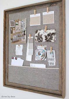 a bulletin board is covered with papers and magnets on it's side as well as other items