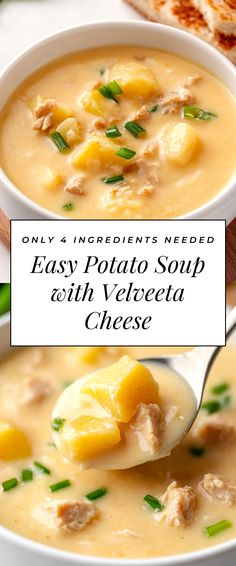 Image for Easy Potato Soup with Velveeta Cheese Velveeta Meals, Potato Soup With Velveeta, Potato Soup With Velveeta Cheese, Velveeta Potato Soup, Soup With Velveeta Cheese, Potato Soup Easy, Creamy Potato Soup, Velveeta Cheese, Easy Cheese