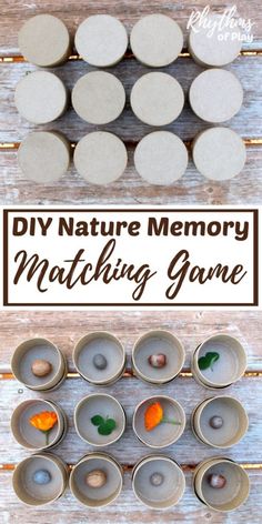 the diy nature memory matching game is great for kids to play with and learn