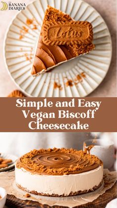 This NO BAKE vegan Biscoff cheesecake is the easiest no bake cheesecake recipe! With a perfectly creamy and lush nut-free Biscoff cookie butter cheesecake filling and cookie crust, just 7 ingredients and perfect for any holiday table!