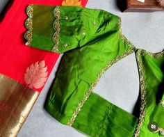 Hand embroidered ready made saree blouse / crop top/stitched saree blouse usa / saree blouse/modern blouse/zardosi blouse/parrot green saree blouse/ pure silk blouse/ maggam work blouse        It is very true that a perfect blouse is the one which makes your saree look stand out !! If you find one of such a style that you have been wanting to have then dont let it go !! we carry such unique trending blouses that instantly add a stylish look to any saree !!     Well..!! we understand that you may not get in your desired size/pattern, here you go with customization according to your size/pattern which we can deliver in 1-2 weeks of time period !!      Here is a beautiful Hand embroidered zardosi work saree blouse in light parrot green color that has zardosi emblished hand embroidery on necks Saree Blouse Modern, Simple Blouse Design, Parrot Green Saree, Zardosi Blouse, Embroidery Blouse Saree, Hand Embroidery Blouse, Green Blouse Designs, Ready Made Blouse, Maggam Blouse