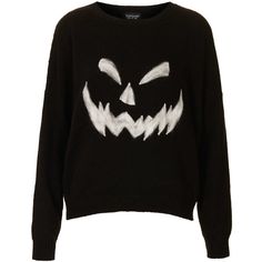 TOPSHOP Knitted Pumpkin Face Jumper found on Polyvore Gothic Inspiration, Halloween Jumper, Grunge Winter, Dusty Attic, Holiday Sweaters, Spooky Stuff, Pumpkin Face, Dress Well