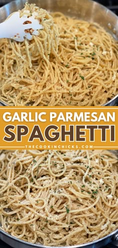 There's so much to love about this Garlic Parmesan Spaghetti! Not only is it an easy side dish recipe, but it is also tasty and customizable. You'll want it as a family dinner idea for tonight! Feel free to add chicken or shrimp to this pasta dish! Garlic Speggetti, Quick Linguine Recipes, Spaghetti With No Sauce, Pasta Meals Without Meat, Spaghetti Without Sauce, Gluten Free Spaghetti Recipes, Spaghetti No Meat Recipes, Thick Spaghetti Noodles, Pasta No Sauce Recipe