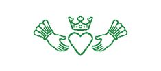 two hands holding a heart and crown with the words love written on it in green ink