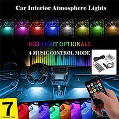 car interior atmosphere lights with remote control and color changing leds for all models, including the