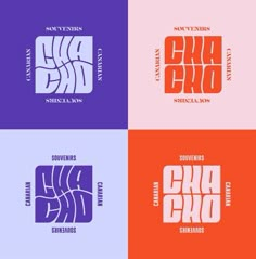 four different logos for some type of clothing