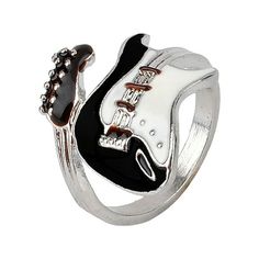 Includes: a ring Wedding Band Women Cactus Rings for Women Rings for Women Vintage Filled Ring Set Three Friendship Rings Size: One Size.  Color: Silver. Guitar Ring, Graduation Ring, Concert Party, Graduation Rings, Steel Guitar, Heart Engagement Rings, Punk Rock Fashion, Promise Rings For Her, Bohemian Rings