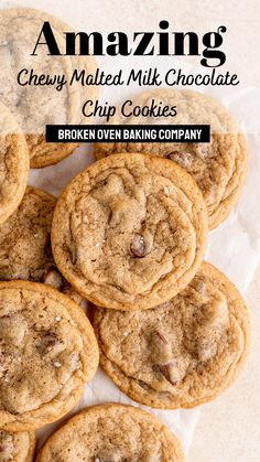 Malted Milk Biscuits, Malted Milk Powder, Milk Chocolate Chip Cookies, Milk Biscuits, Chocolate Malt, Malted Milk, Delicious Cookies, Baking Company, Milk Cookies