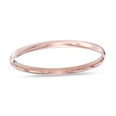 Worn alone or with another, this fashion bangle bracelet is the perfect go-to choice for her casual or evening look. Crafted in precious 14K rose gold, this 5.0mm-wide style reflects light with every movement. Buffed to a brilliant luster, this 7.0-inch bracelet secures with an extension bar clasp. Minimalist Rose Gold Bangle With Polished Finish, Rose Gold Bangles, Zales Zales, Rose Gold Bangle Bracelet, Rose Gold Bangle, Digital Business Card, Bangles Style, Gold Bangle Bracelet, Gold Bracelet Chain