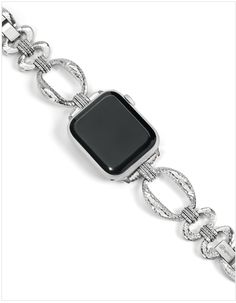 Make your smart watch the star of your bracelet stack with this band in a stunning design that matches a best-loved Brighton collection. Style: #W41191 Collection: Meridian Color: Silver Closure: Fold-over clasp Length: 6 1/4" - 7 1/2" fold-over clasp Removable Links: Yes Band Only Elegant Adjustable Bracelet Strap For Jewelry And Watches, Trendy Silver Watch For Formal Occasions, Trendy Silver Band Bracelet, Luxury Silver Watch Accessories With Bracelet Strap, Adjustable Elegant Stainless Steel Jewelry, Elegant Metal Watch Bands For Formal Occasions, Elegant Formal Metal Watch Bands, Adjustable Metal Elegant Watch Bands, Modern Silver Apple Watch Band For Formal Occasions