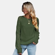 Women's Cutout Raglan Long Sleeve Sweater - Cupshe-S-Olive Green Fall Sweaters For Women, Raglan Long Sleeve, Early Winter, Fall Sweater, Long Sleeve Pullover Sweater, Casual Sweaters, Knitting Women, Knitted Pullover Sweaters, Fall Sweaters