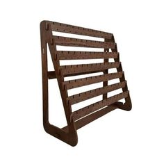 a close up of a wooden rack on a white background