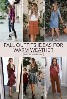 Cute Fall 2023 Outfits, Warm November Outfits, Fall Barbecue Outfit, What To Wear To The Fair Fall, Hot Fall Days Outfits, September 2023 Outfit Ideas, Early Fall Outfits Casual, Fall Outfits Women For Hot Weather, Cute Fall Outfits Hot Weather