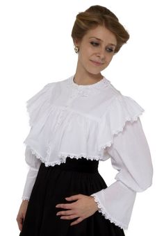 Victorian Blouses, Tops, Shirts, Vests, Sweaters Weird West, Victorian Gown, Garment Construction, White Blouses, Womens Blouses